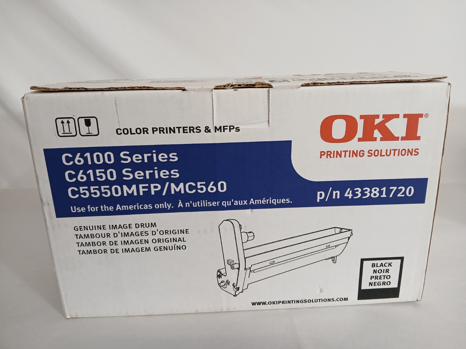 OKI 43381720 Black Image Drum Unit Genuine C6100 C6150 C5550MFP MC560 LOT OF 2