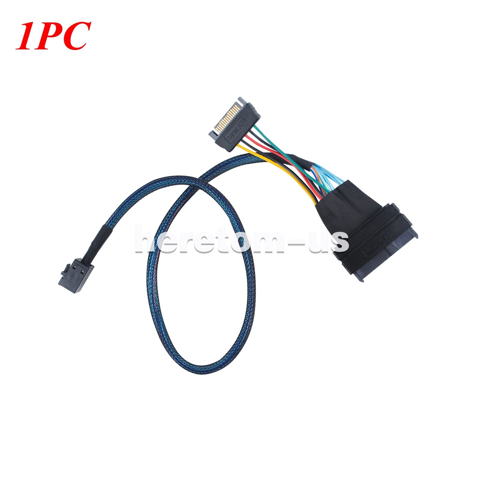 Lot 1-100 Mini SAS SFF-8643 to U.2 SFF-8639 Power Cable 0.5m NVMe PCIe 12Gb/s