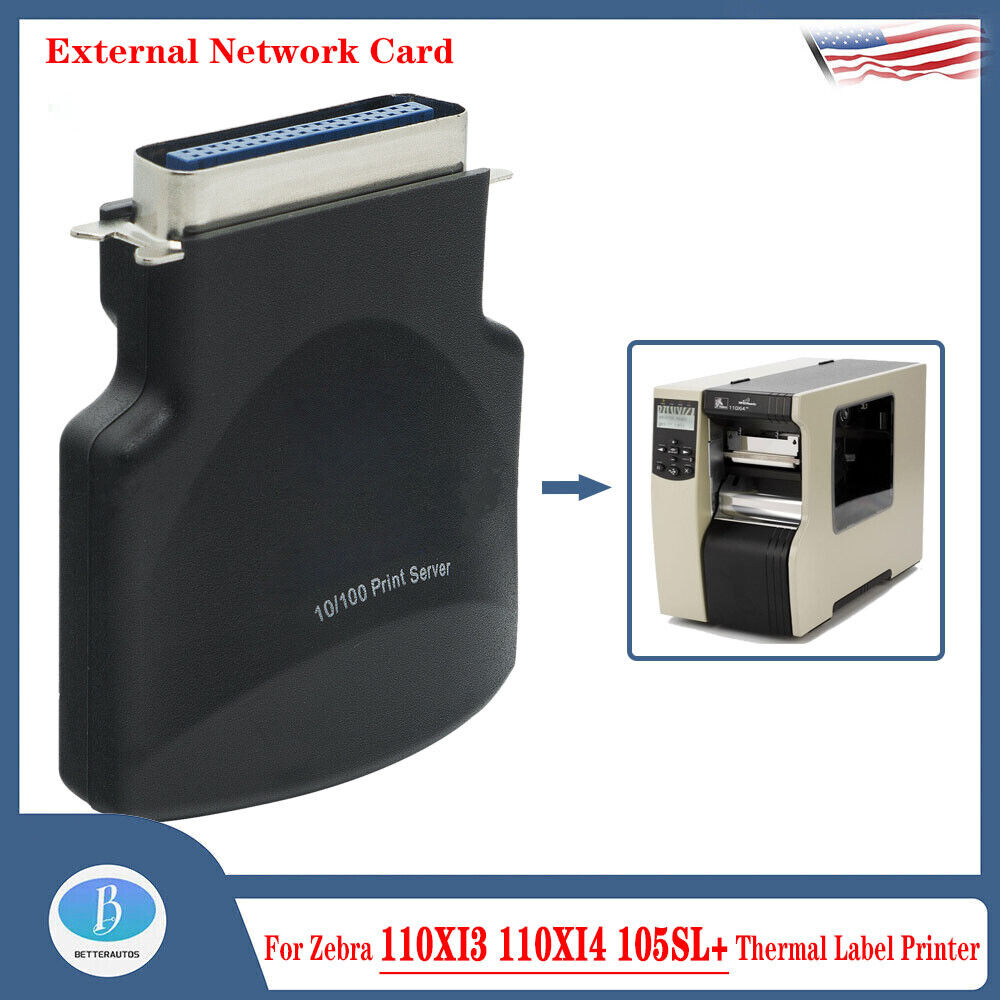 NEW External Network Card for Zebra 110XI3 110XI4 105SL+ Thermal Label Printer
