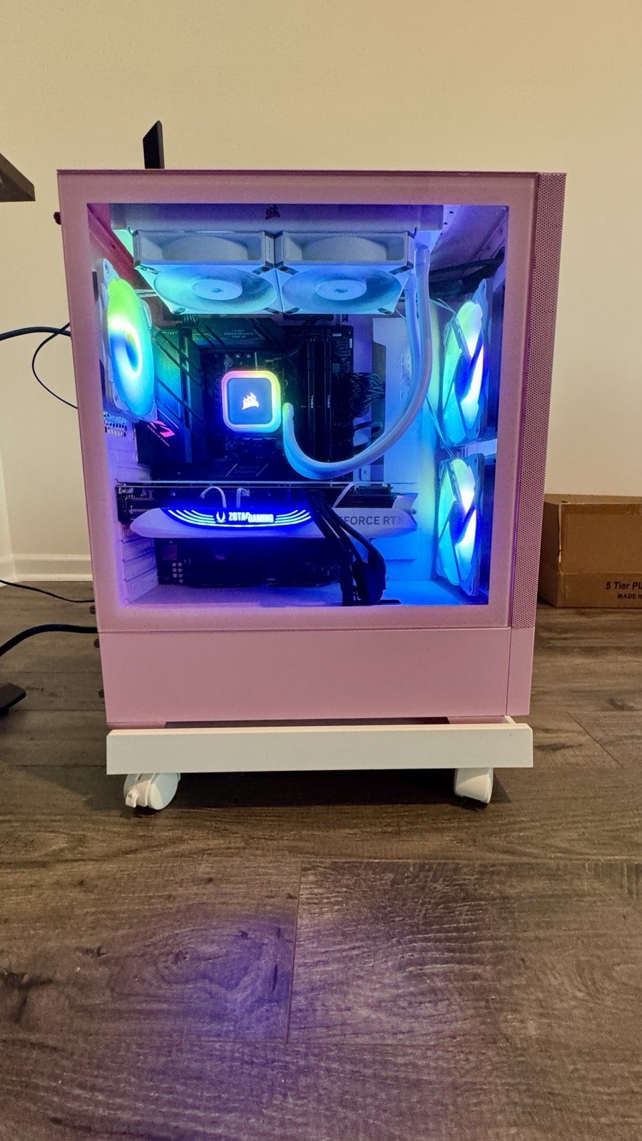 Pink High-End Custom Water-Cooled PC + Razer Keyboard + RGB Soundbar 🩷