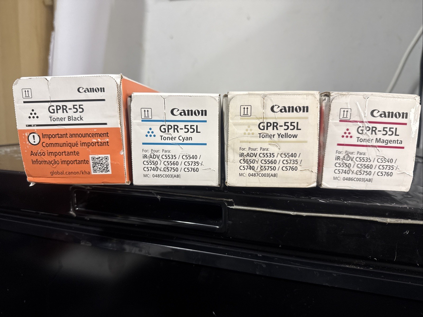 Genuine Canon GPR-55L,black GPR-55 (Cyan GPR-55L,Magenta GPR-55L,Yellow GPR-55L)