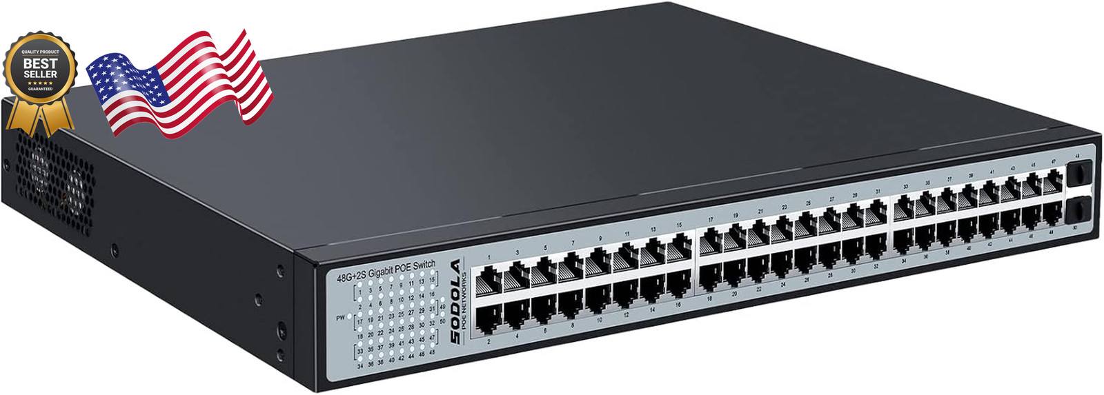 48 Port Gigabit Poe Switch 600W 48 Port Poe 2 X 1G SFP  USA ONLY