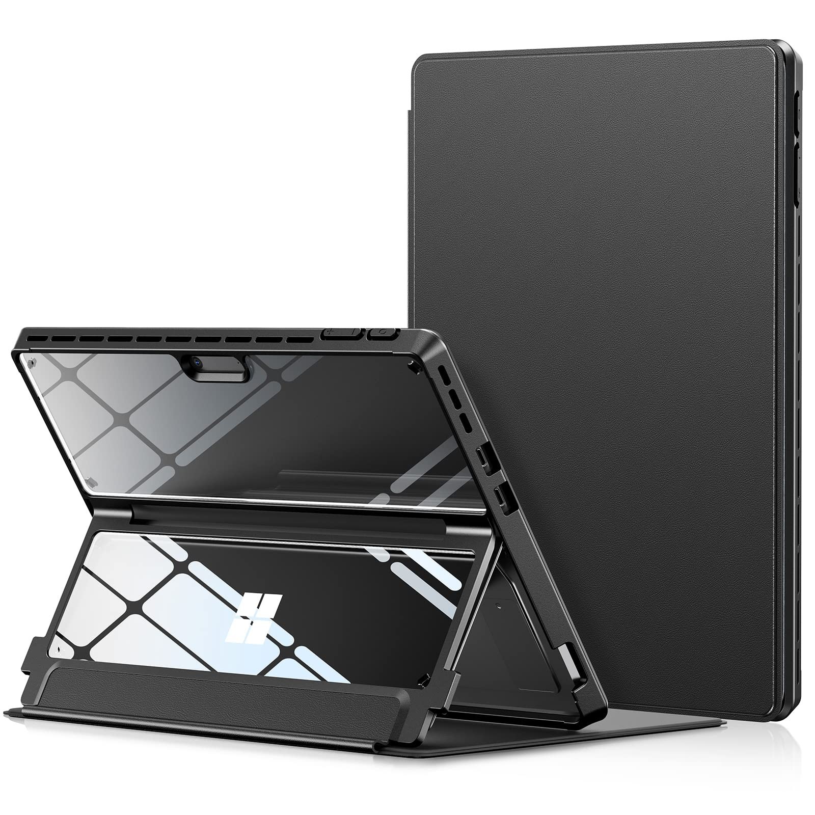 Surface Pro 11 10 9 Case Clear Military Drop Protection Type Cover Black