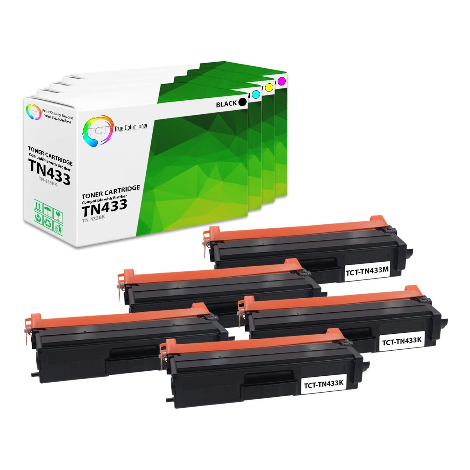 TCT 5PK TN433 Compatible Toner set For Brother HL-L8260 L8360 MFC L8610 L8900