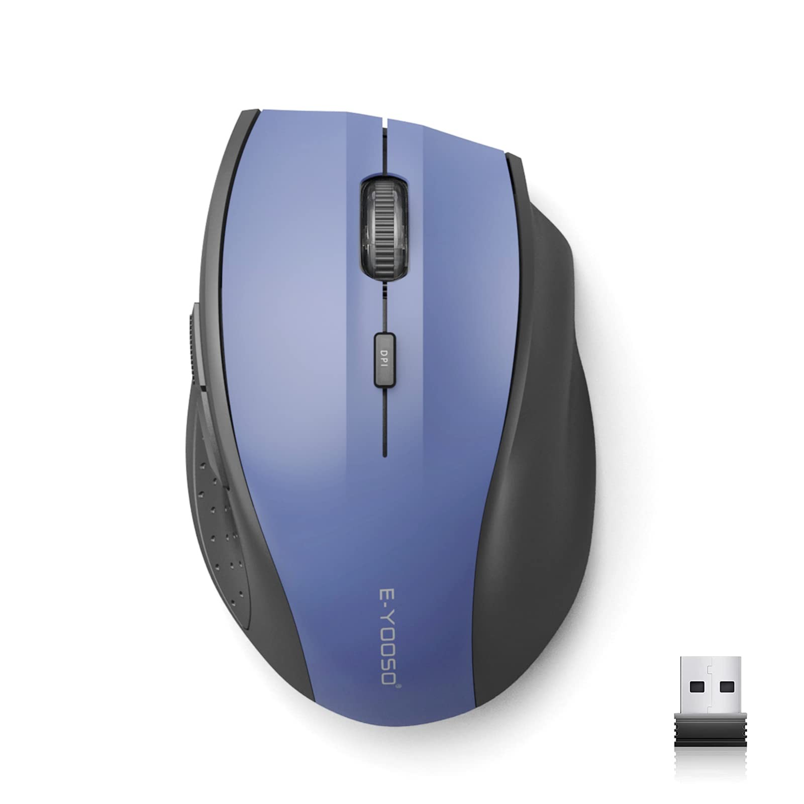 E-YOOSO Wireless Mouse for Laptop, Portable Optical Computer Mouse, 6 Buttons,
