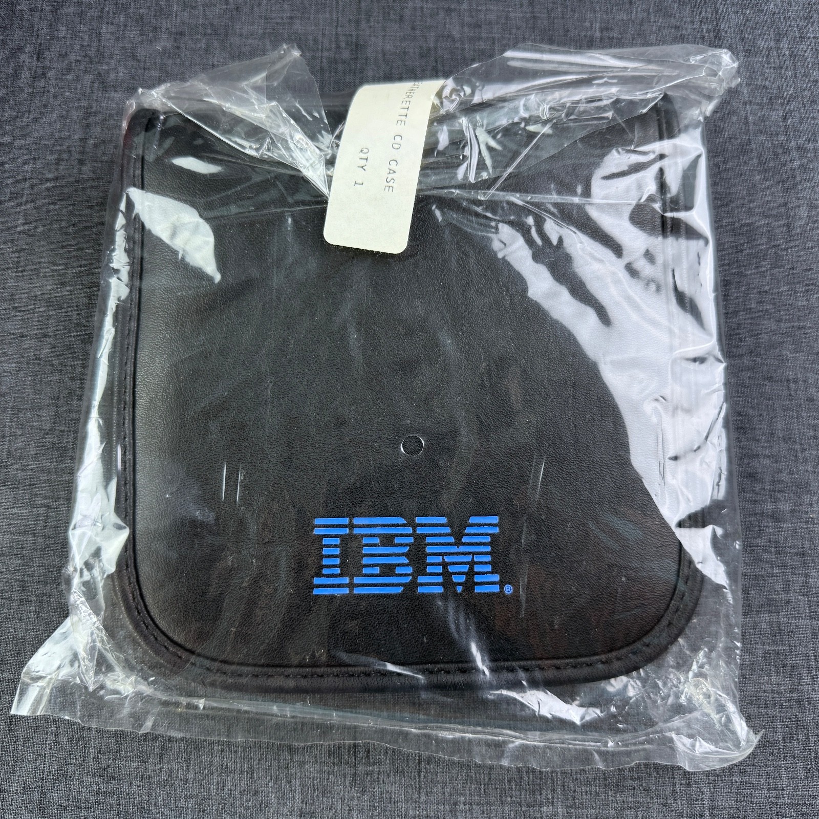 Vintage IBM CD Black Leather Zipper Case New NOS