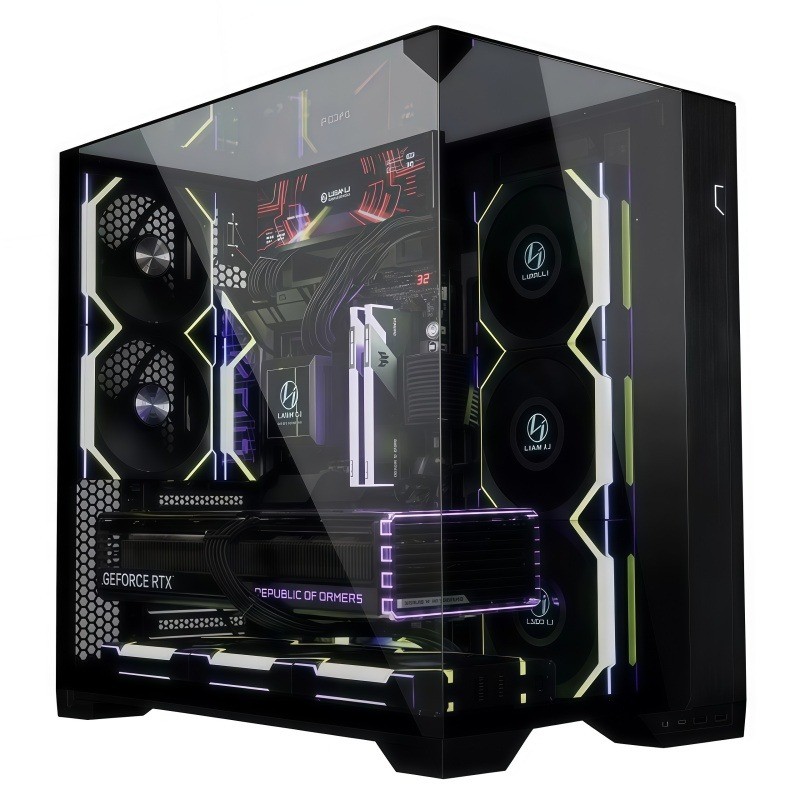 Lian Li O11 Vision Compact Gaming PC Desktop Chassis Brand White and Black Lot