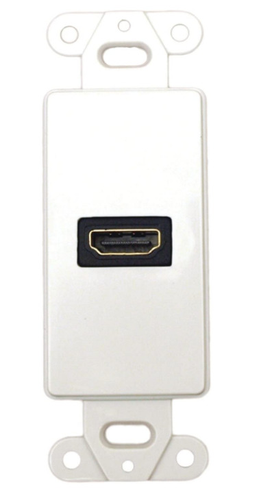 DATACOMM DECOR WALL PLATE INSERT W 90° HDMI CONNECTOR, WHITE, NEW