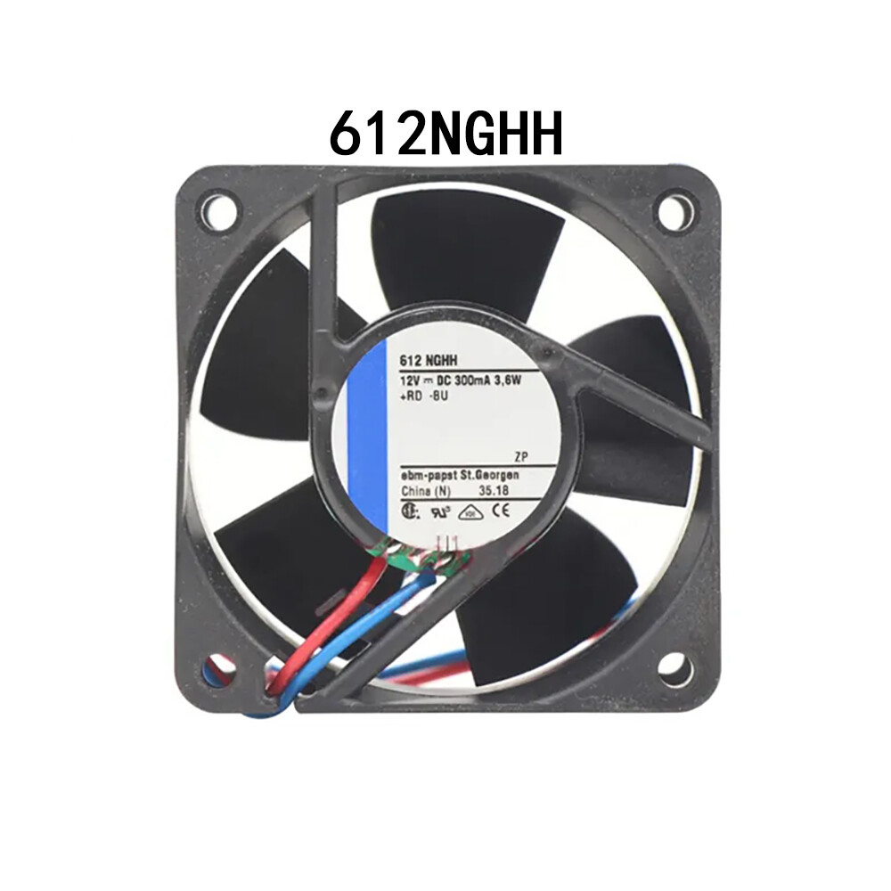 Ebmpaps high air volume Server fan 60*60*25mm 612NGHH 12VDC 300mA 3.6W 56.1m3/h
