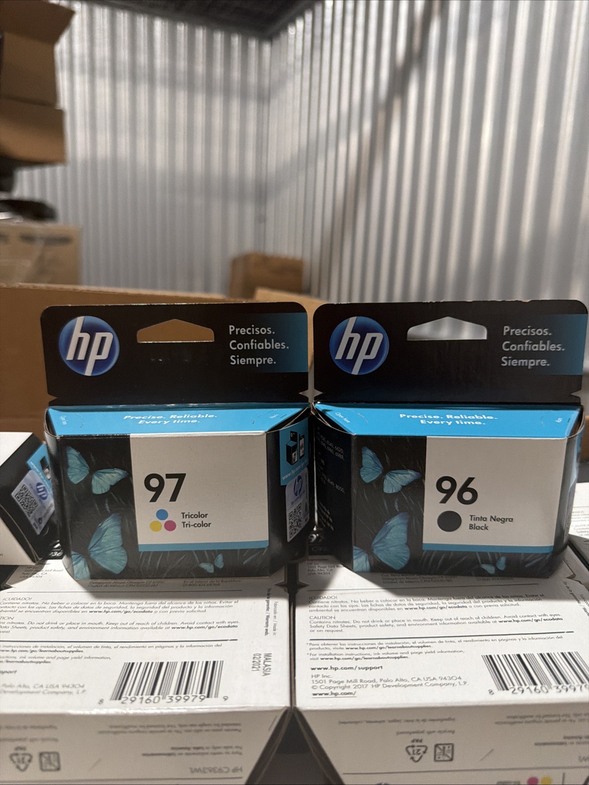 HP 96 / HP 97 -2 Ink Cartridges - Black, Tri-color / 2021 Best Date On Ebay/