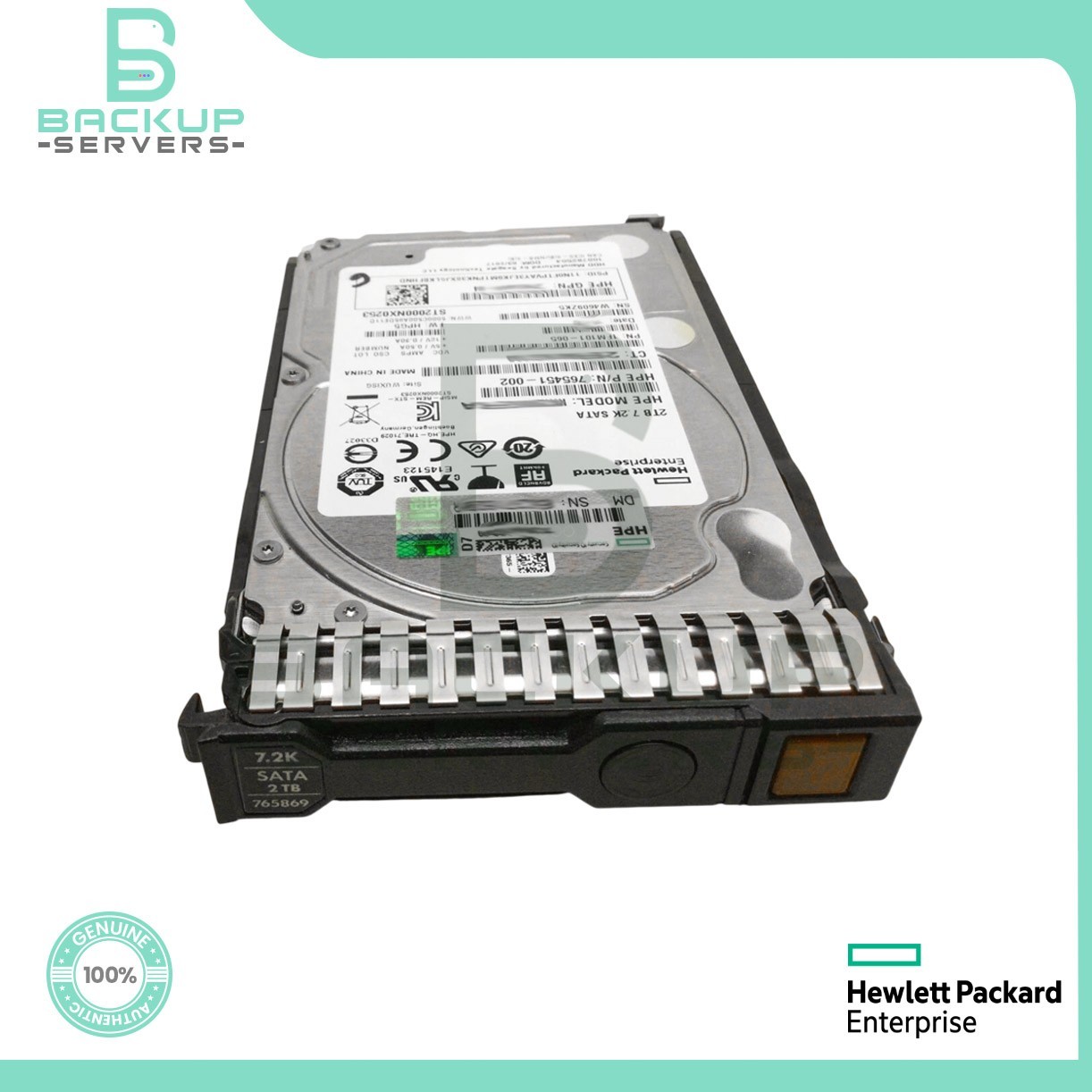 HP 765455-B21 2TB SATA 6Gb/s 7200RPM 2.5" SFF SC Midline 512E HDD 765869-001