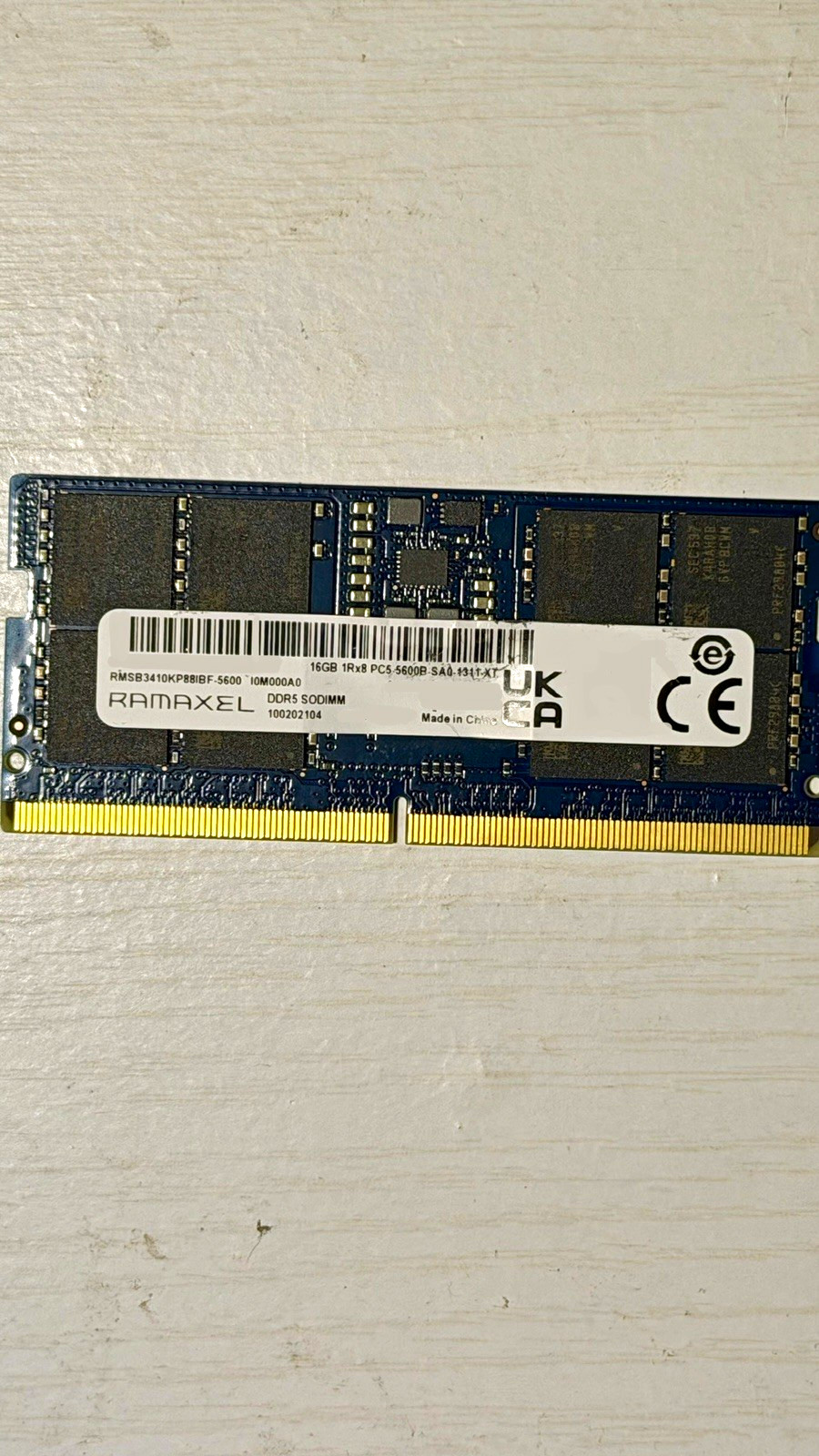 Ramaxel 16GB DDR5 SO-DIMM 262-Pin PC5-5600 1x16GB RMSB3410KP88RIBE-5600