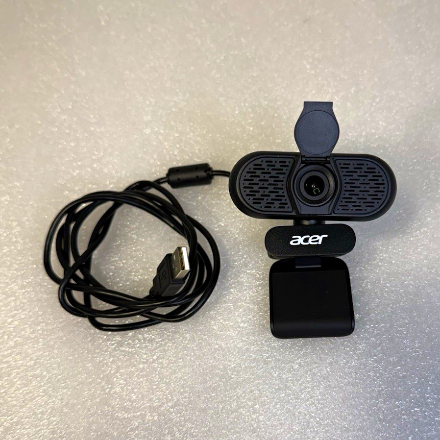 Acer A610 1080P Full HD USB 2.0 Webcam 30fps Built-In Mic Clip-On Black