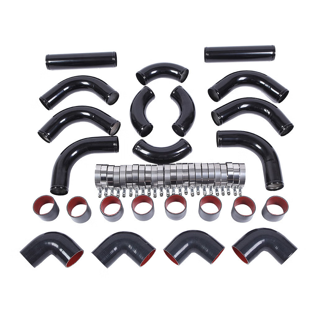 2.5 Inch 12pcs Universal Aluminum Tube Set Black