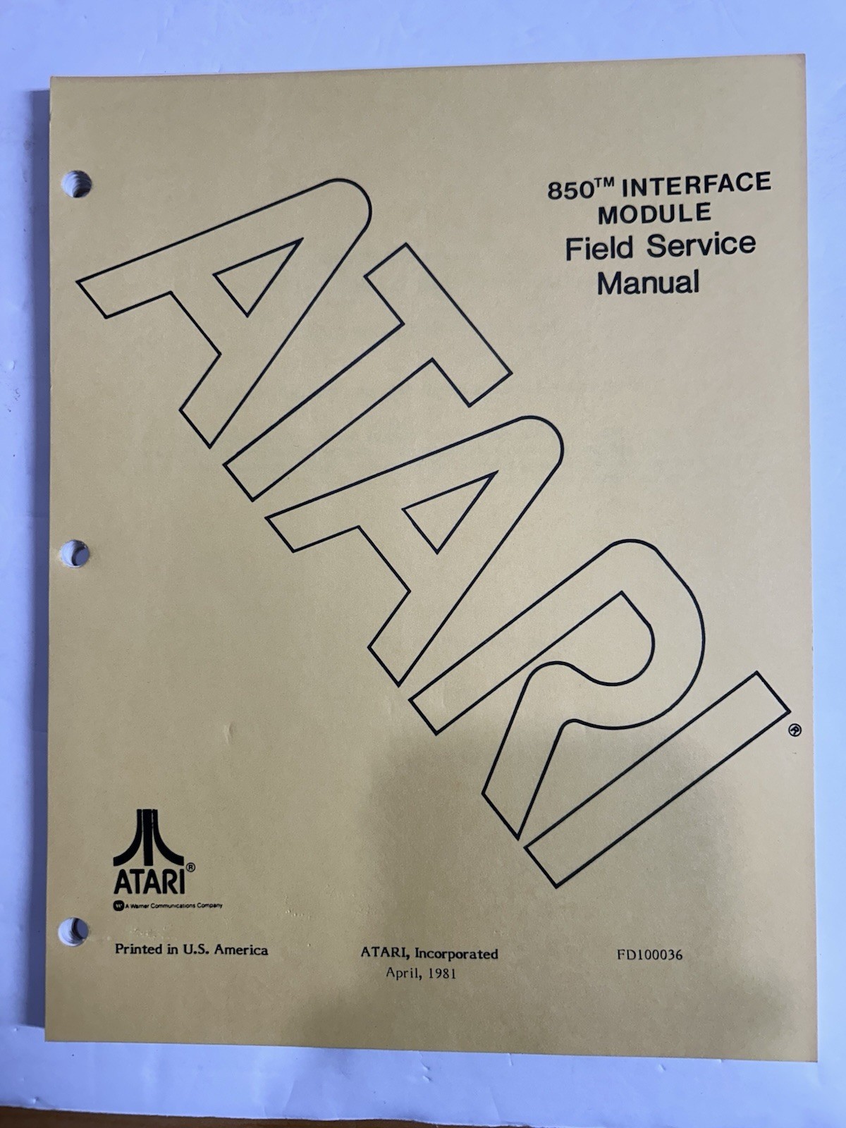 Original Atari 850 Interface Module FIELD SERVICE MANUAL