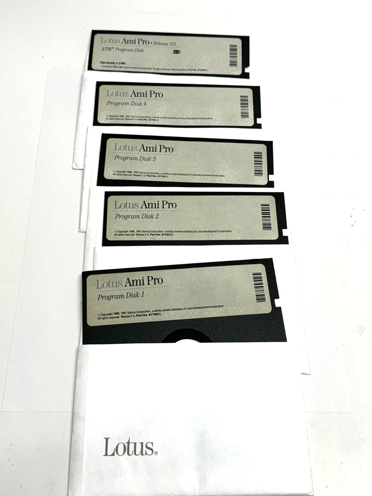 Vintage Lotus Ami Pro 2.0 5.25 Floppy Disk Set 1991 - Preowned