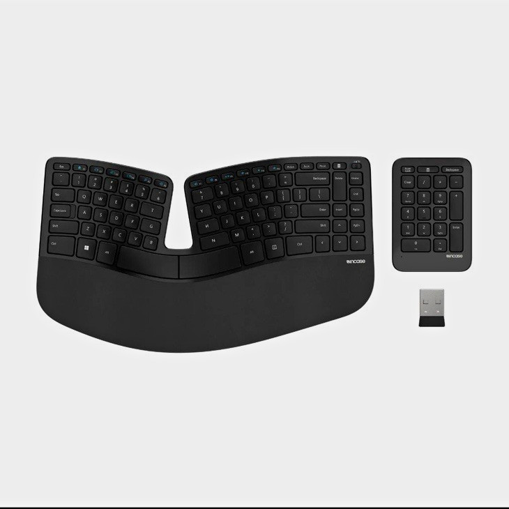 Microsoft Sculpt Ergonomic Wireless Keyboard w/ Detachable Keypad Black QWERTY