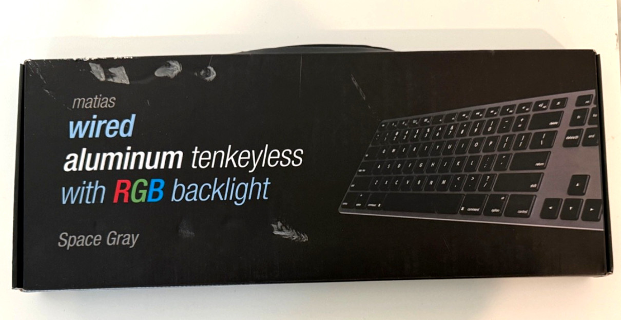 Matias FK308LB RGB Backlit Wired Aluminum Tenkeyless Keyboard Space Gray