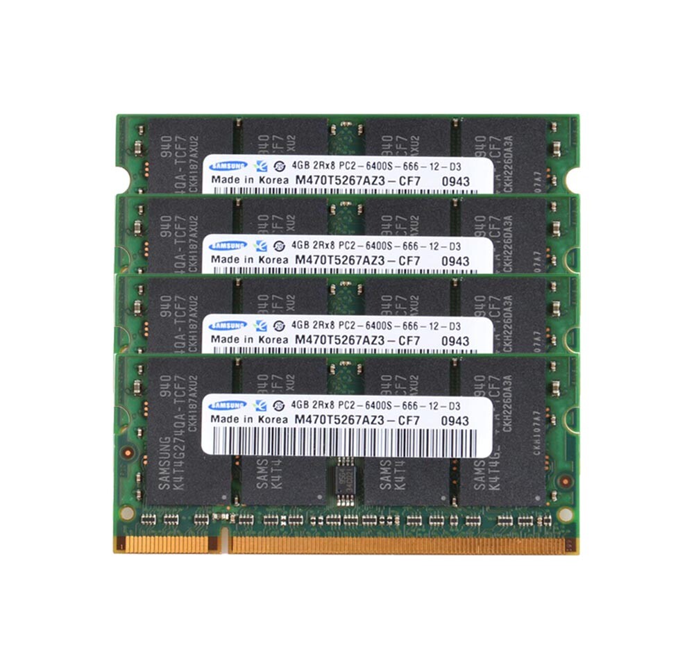 Samsung 4x 4GB 2Rx8 PC2-6400 DDR2-800MHz 200pin SODIMM Laptop Memory RAM"
