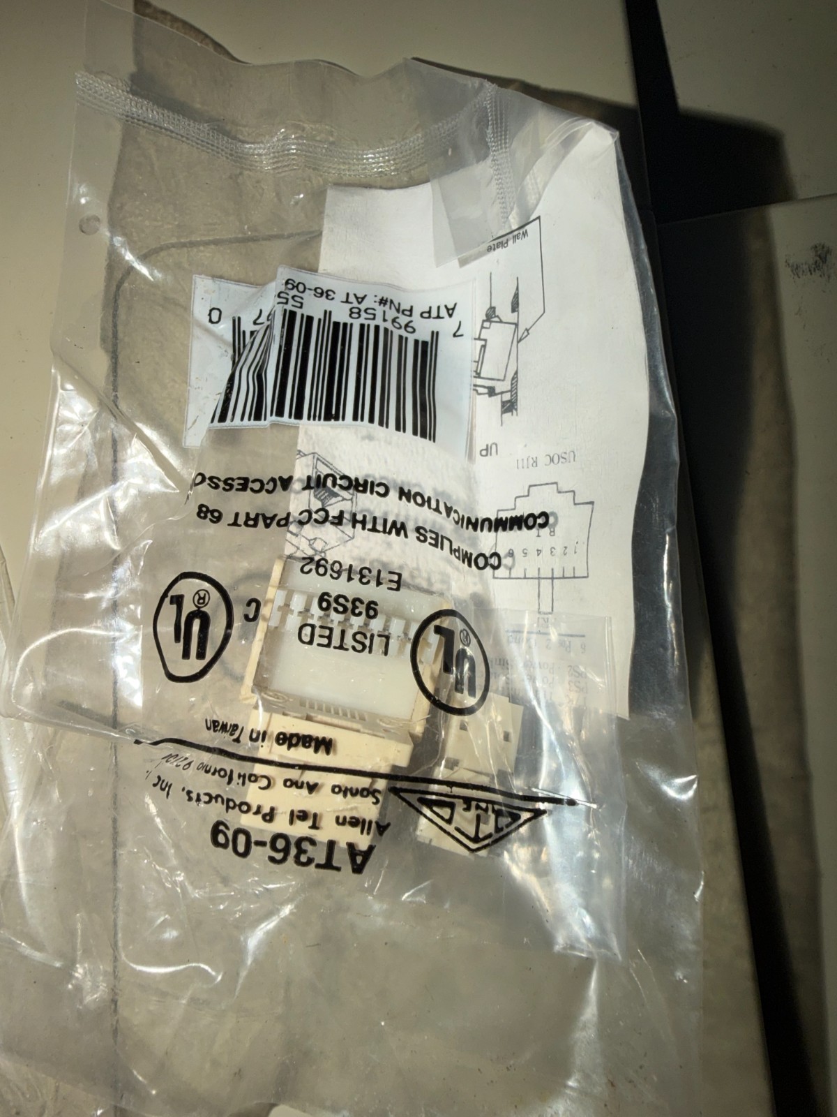 Allen Tel Cat 3 4-Conductor Jack Module, White AT34-15 box of 100
