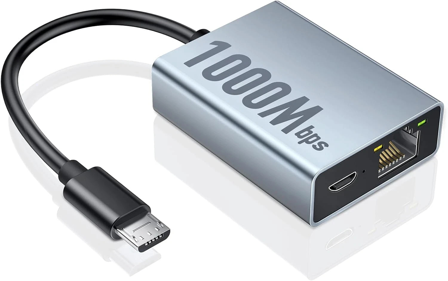 ZEXMTE 1000 Mbps Ethernet Adapter for Fire TV Stick, Micro USB to RJ45 Gigabit E