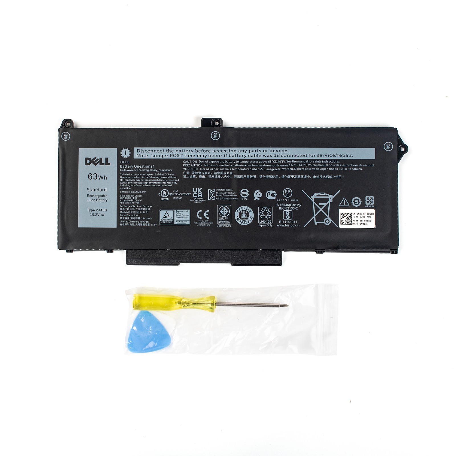 100PCS OEM 63WH RJ40G Battery For Dell Latitude 5420 5520 3560 01K2CF M033W NEW