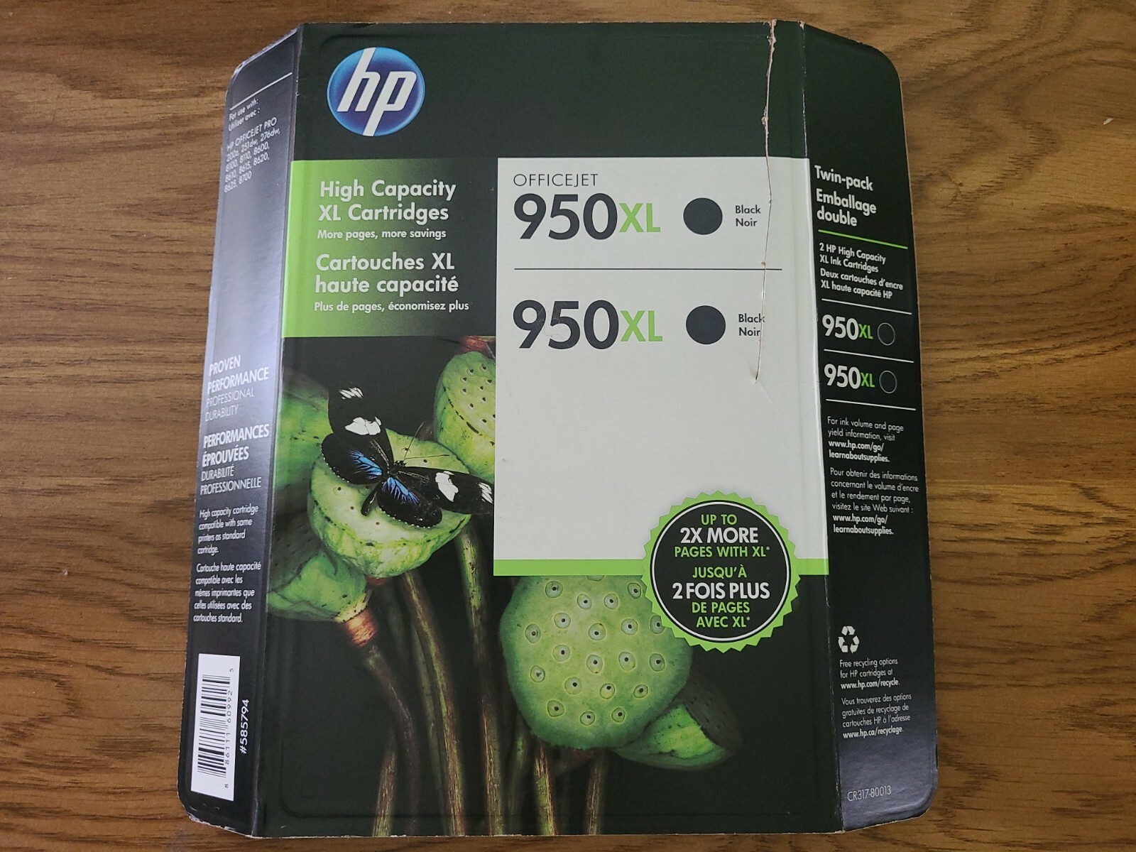 Twin pack Genuine OEM HP 950XL Black Ink Cartridges Exp 11/2016 & Jarbo 950XL