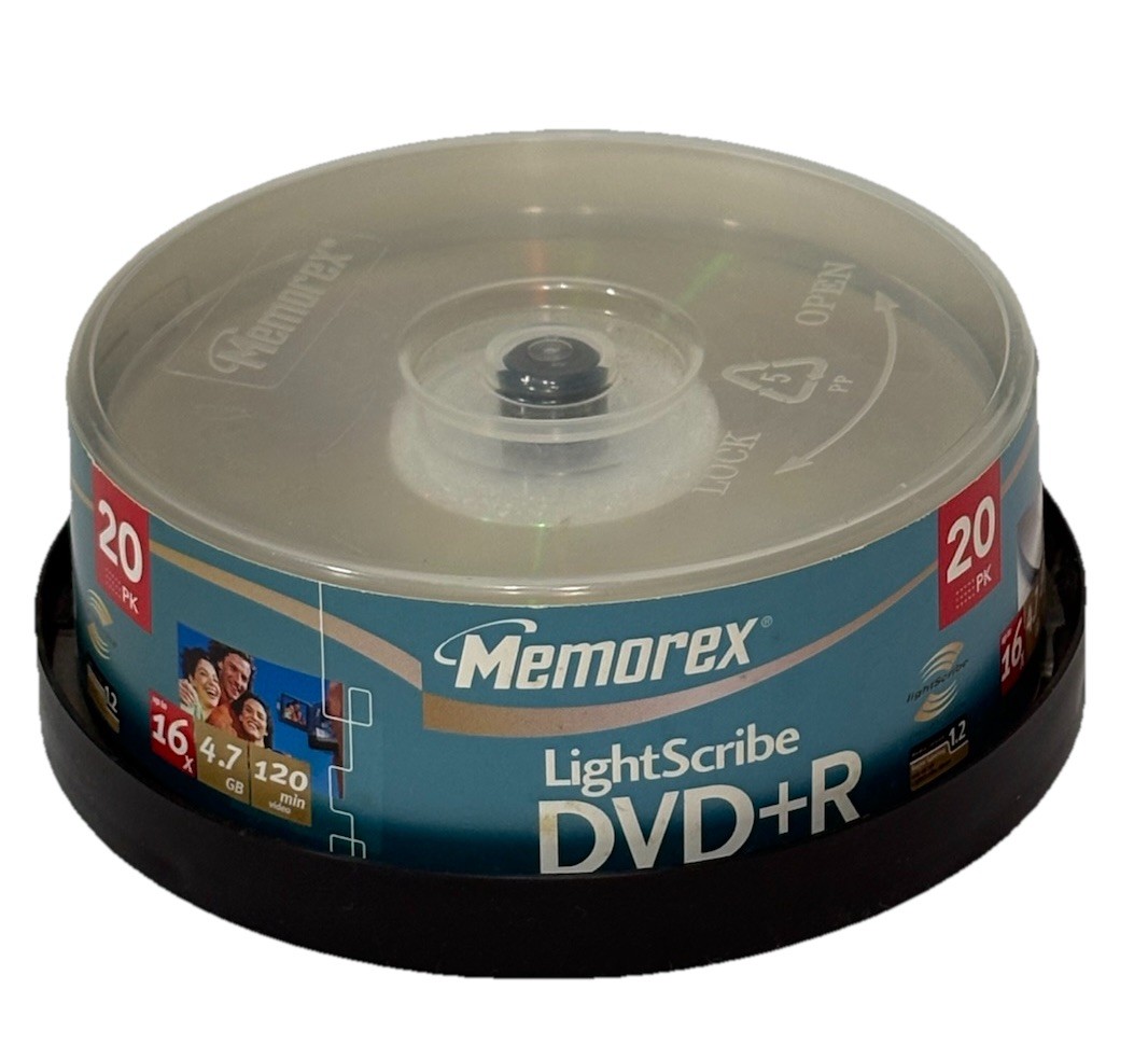 2006 Memorex LightScribe DVD+R 20 Pack 4.7 GB 16x 120 Min Recordable New Sealed