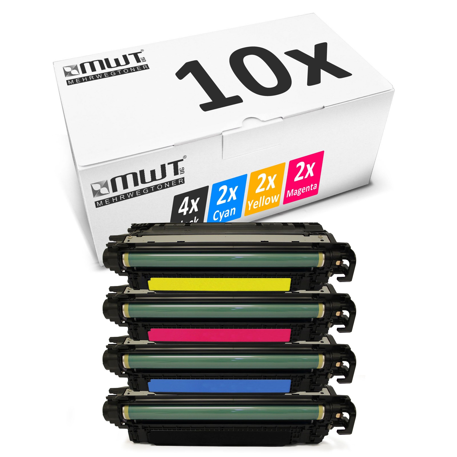 10X MWT Cartridge Replaces HP CE340A-CE343A CE340A CE341A CE342A CE343A 651A