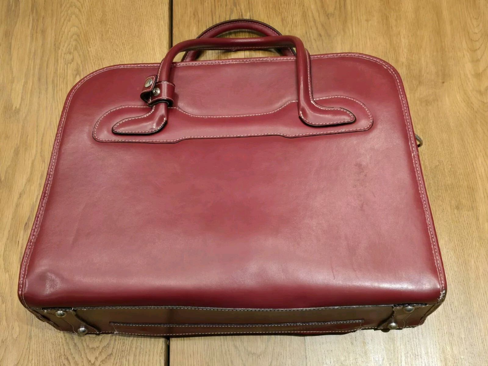 McKlein Willowbrook Red Detachable-Wheeled Rolling Laptop Briefcase