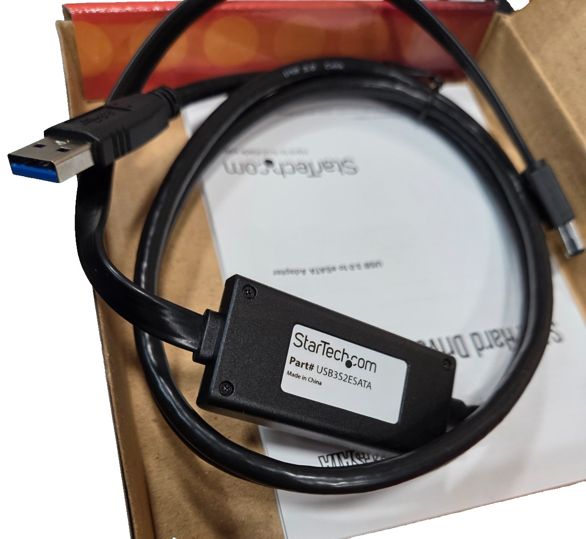 StarTech USB3S2ESATA Adapter Cable USB 3.0 to eSATA Adapter