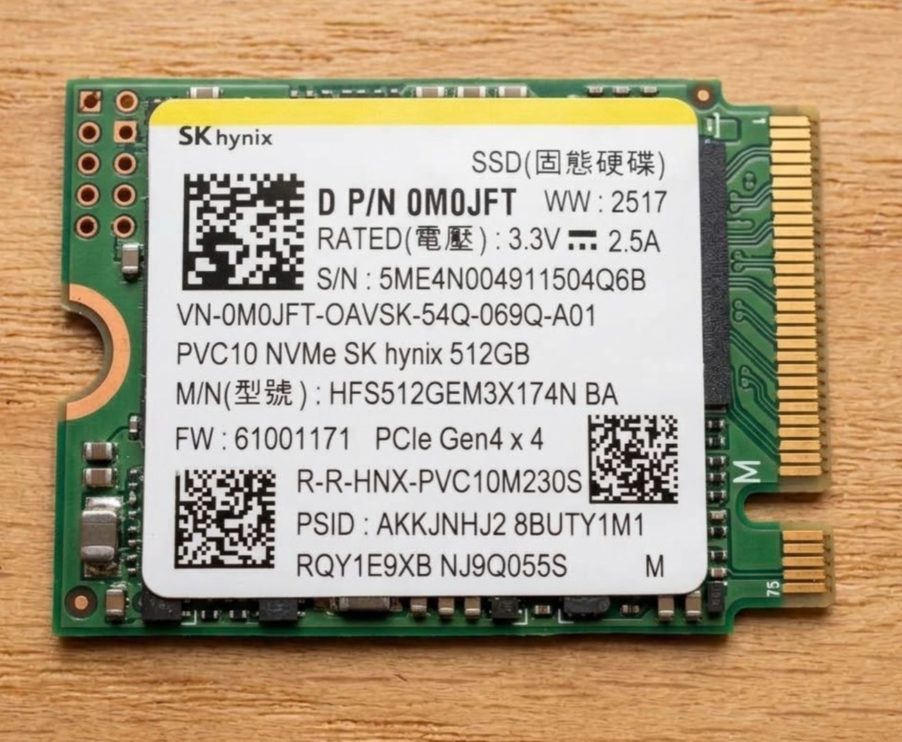 Dell SK hynix 512GB M.2 2230 NVMe PCIe Gen4x4 Internal SSD HFS512GEM3X174N