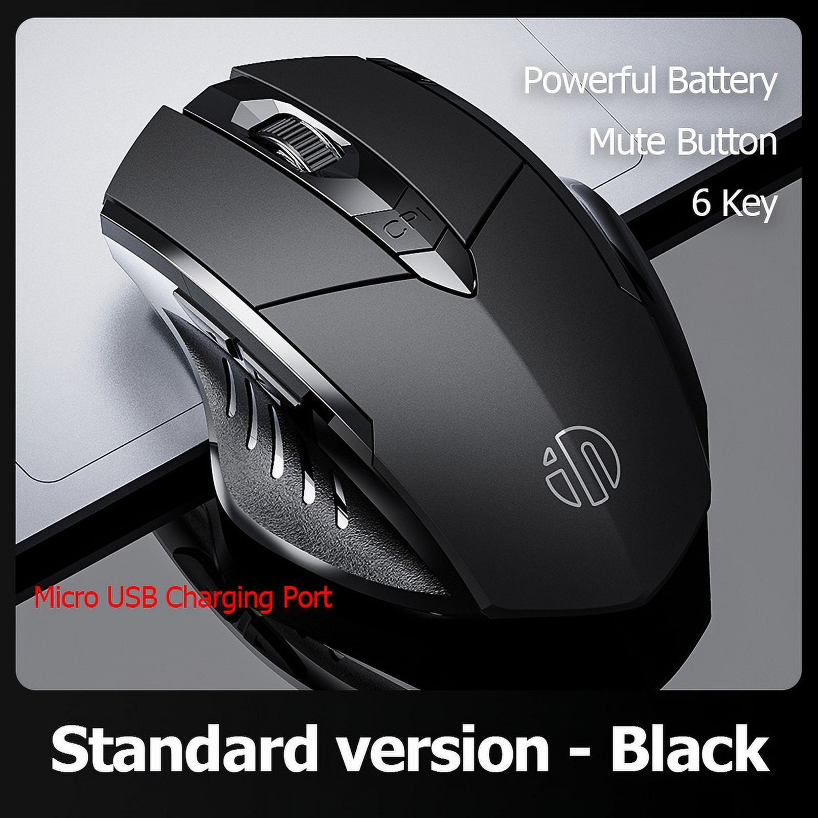 INPHIC F1 Wireless Mouse Rechargeable Silent Ergonomic 2.4G Optical Mice USB