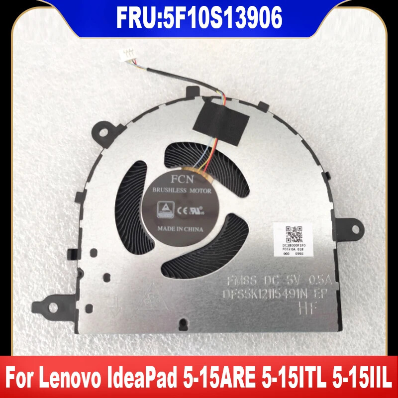 5F10S13906 For Lenovo IdeaPad 5-15ARE ITL IIL ARE05 15ITL05 5V CPU Cooling Fan