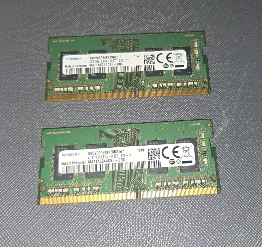 (x2) M471A5244CB0-CRC GENUINE SAMSUNG LAPTOP MEMORY 4GB 1Rx16 PC4-2400T-SC0-11