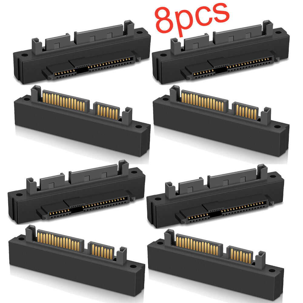8pcs SFF-8482 Computer Cable Connectors SAS to SATA 22 pin HDD Raid Adapter US