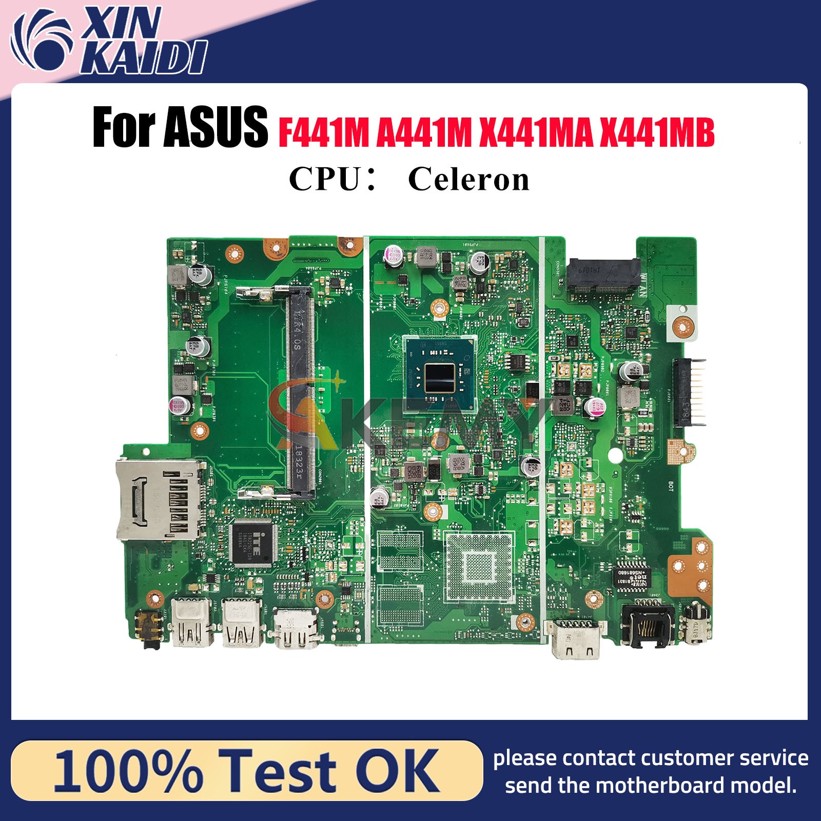 X441MA Laptop Motherboard For ASUS X441MAR A441M F441M Mainboard W/ CPU tests OK