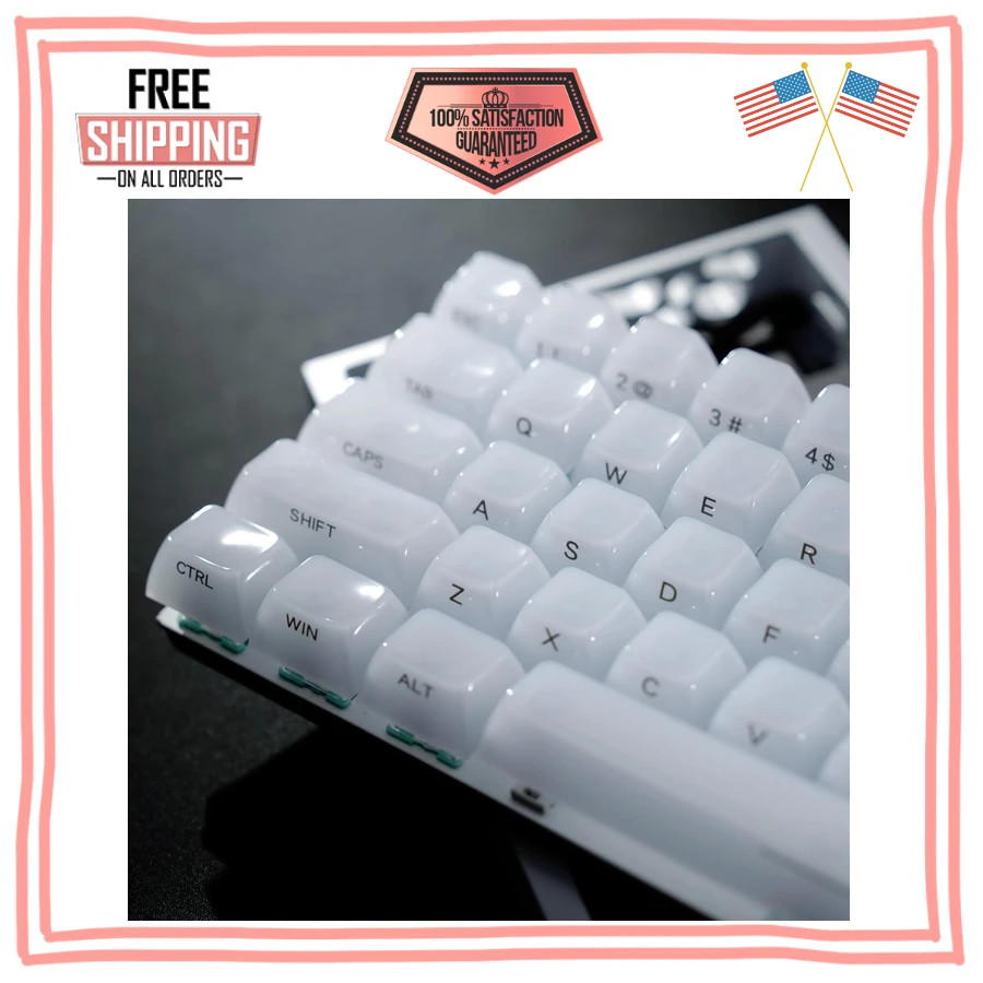 Womier Jelly Ceramic Style Keycaps MDA Profile Shine Through for Mechanical B...