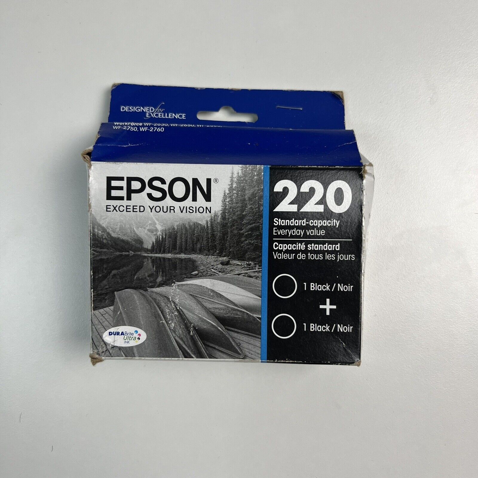 GENUINE Epson 220 Black Ink Cartridges 2 Pack - T220120-D2 - NEW EXP 07/24