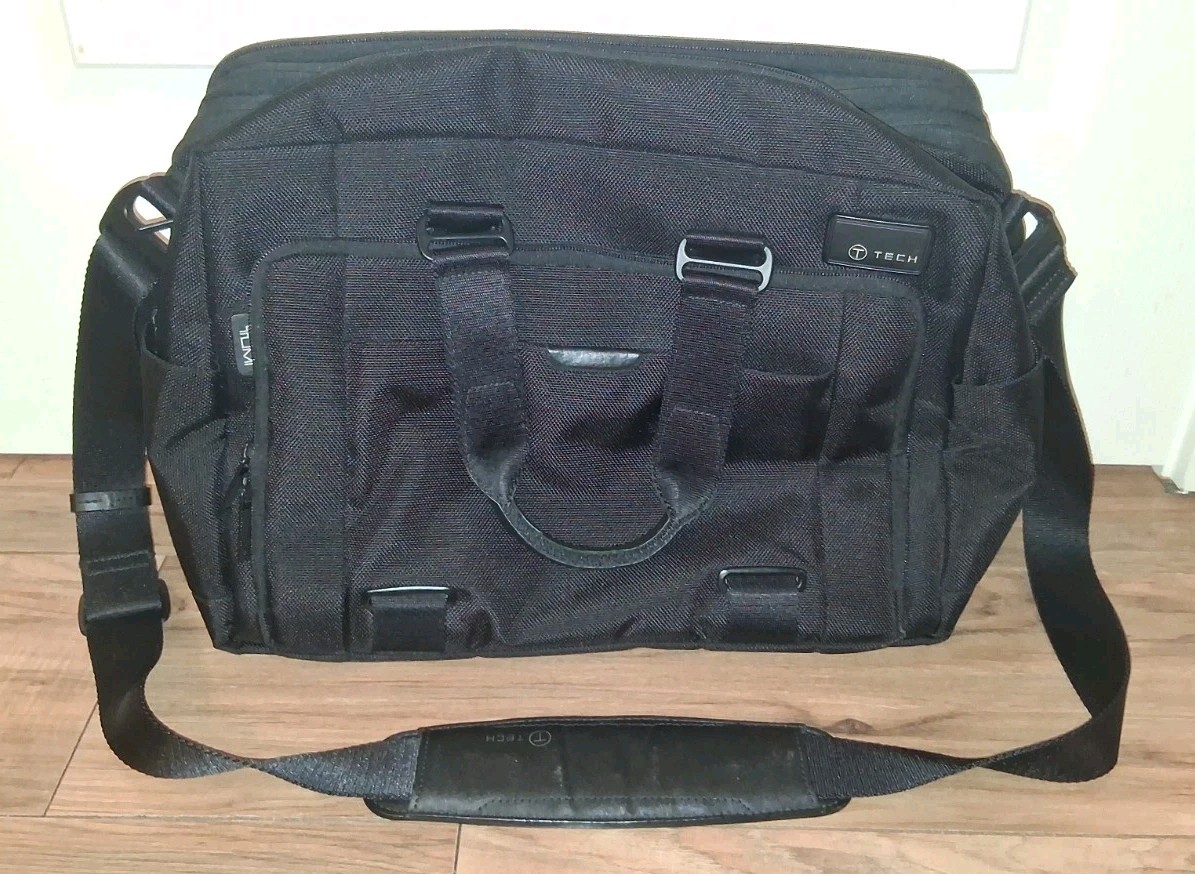 TUMI T-Tech T-Pass Expandable Black Laptop Briefcase Shoulder Bag 58541D