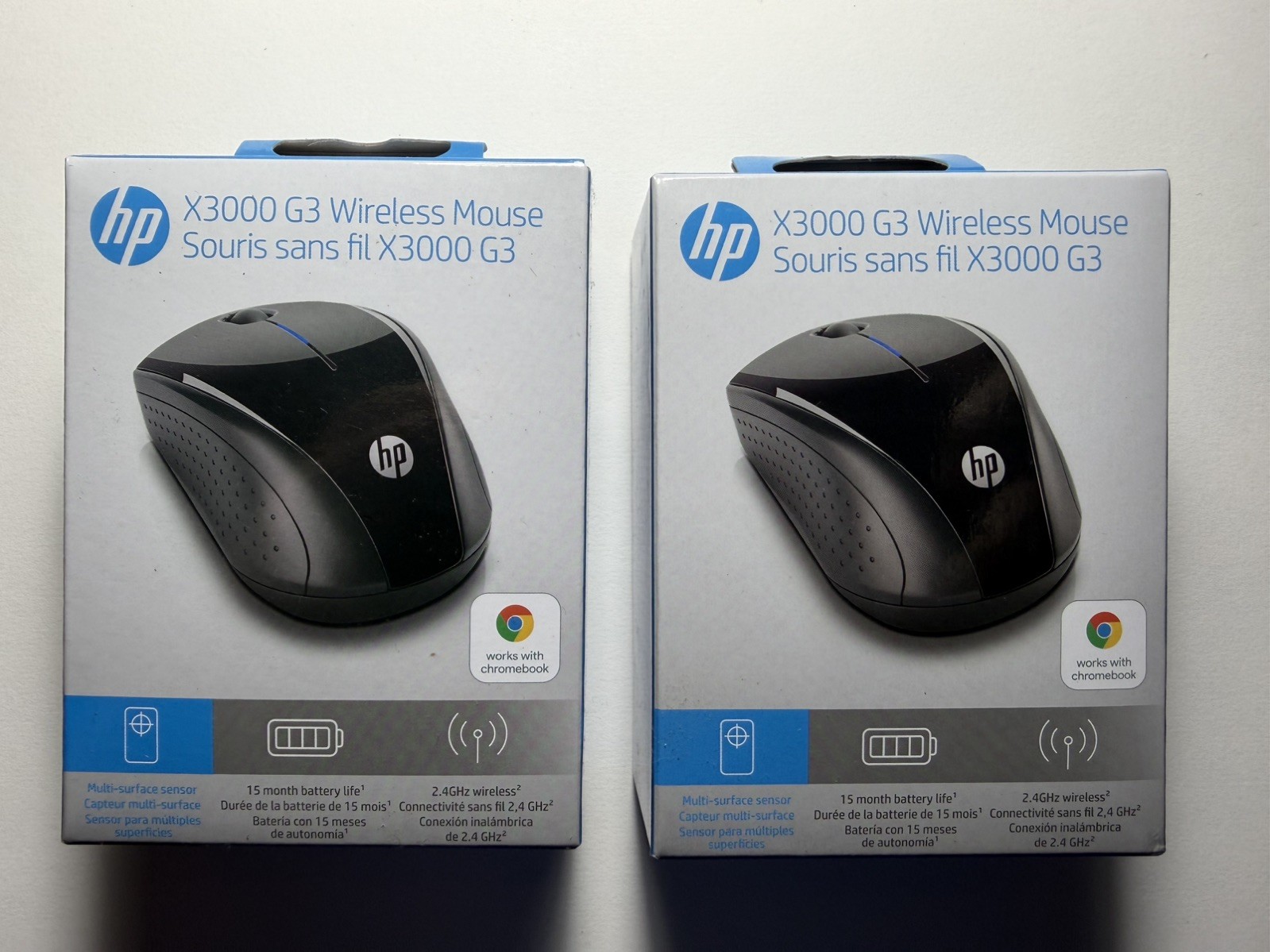 Set of 2 - HP X3000 G3 Wireless Mouse - 2.4 GHz 1600 DPI Black 683N7AA-ABL
