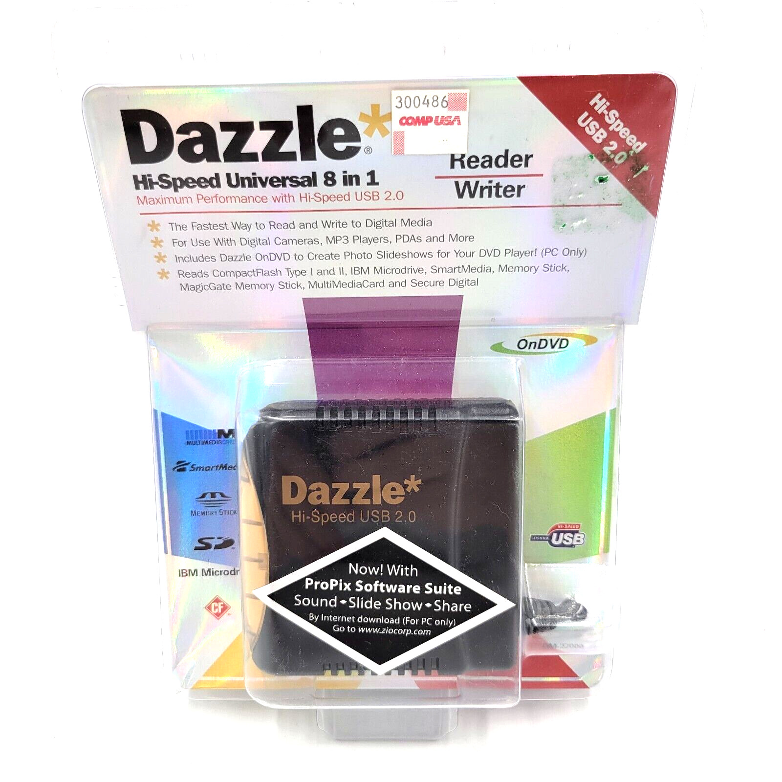 Dazzle Hi-Speed USB 2 Universal 8 in 1 Reader Writer DM-22000 & Software DVD NEW