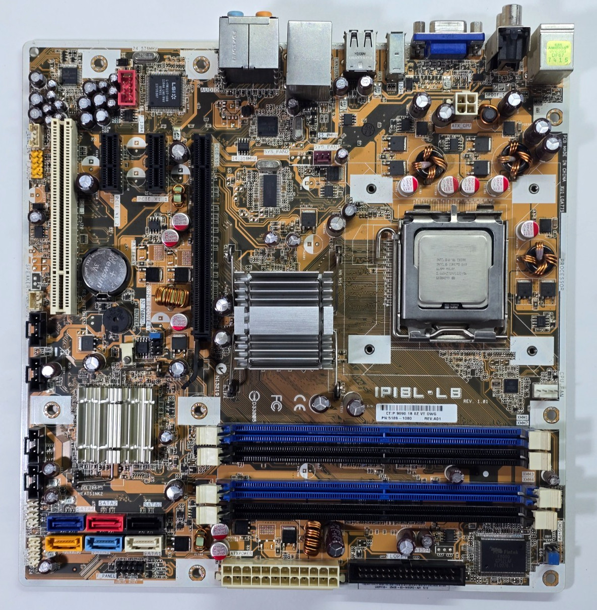 ASUS IPIBL-LB (HP OEM 5189-1080) Socket 775 Motherboard & CPU Tested/Working