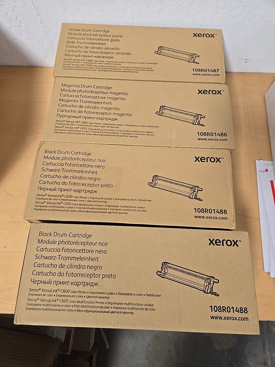 GENUINE XEROX SEALED DRUM CARTRIDGES BLACK,MAGENTA,YELLOW