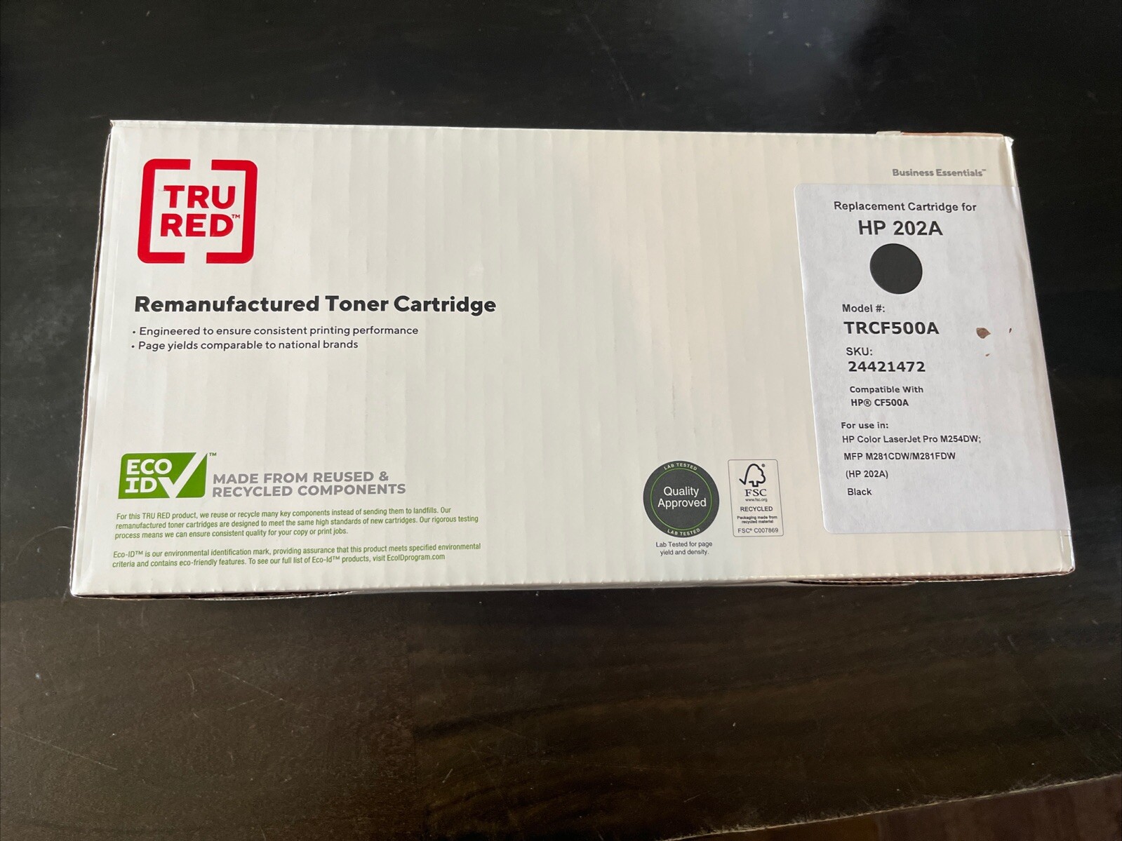 TRU RED HP 202A Compatible Black Toner Cartridge TRCF500A- Sealed
