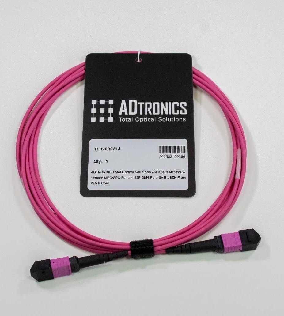 MPO Fiber Cable 5M OM4 Type B 12F Female APC 40G 100G Data Center
