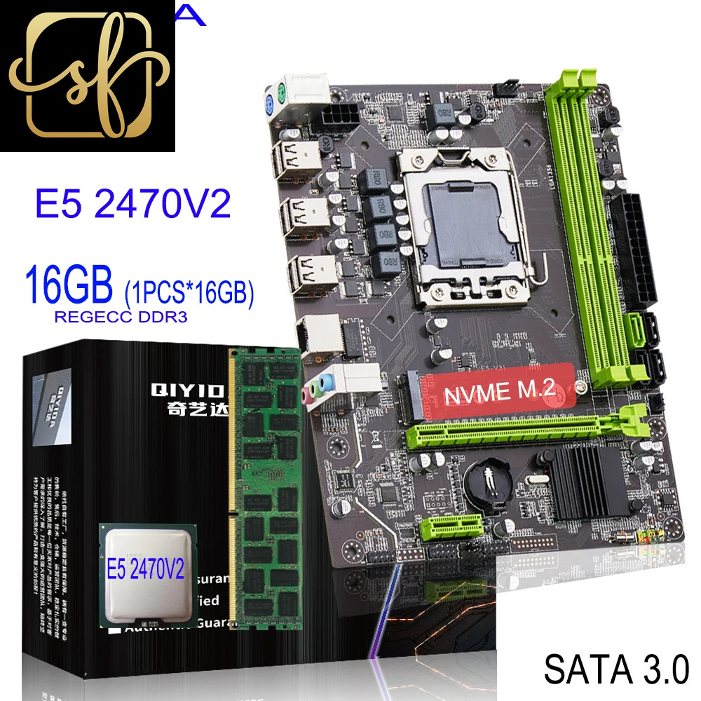 X79 Motherboard with XEON E5 2470 V2 1*16GB DDR3 REG ECC PC3 10600R Memory Combo