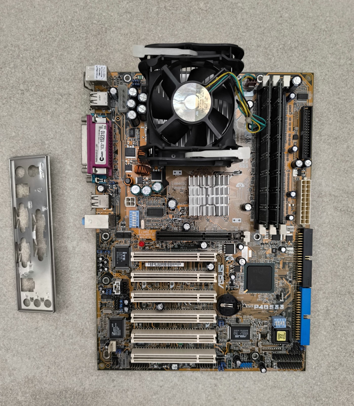 🔴Asus P4B533 (Intel 845E) Vintage Motherboard + I/O Shield
