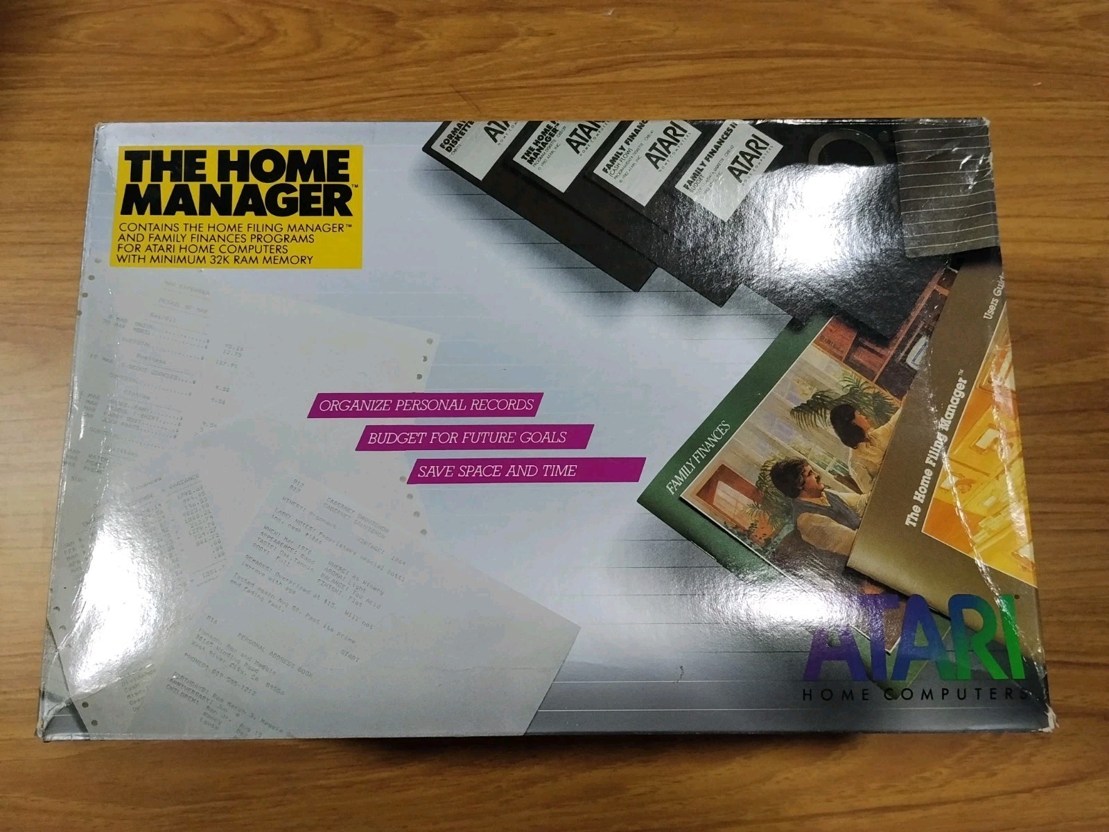 Vintage THE HOME MANAGER Atari 400,800/XL/XE on Disk NEW IN SEALED BOX