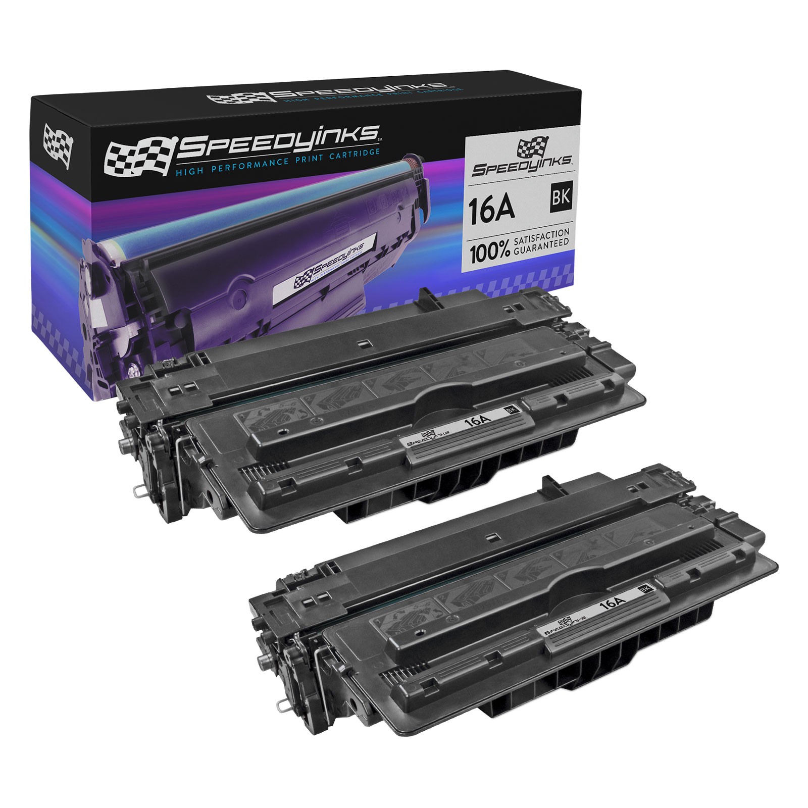 2pk Reman For Hewlett Packard Q7516A 16A Black LaserJet 5200 5200dtn 5200tn